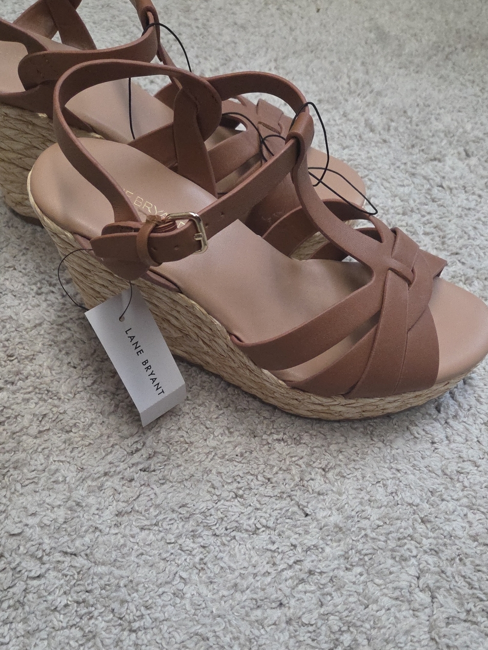 Lane Bryant Brown Espadrille Wedge Sandals